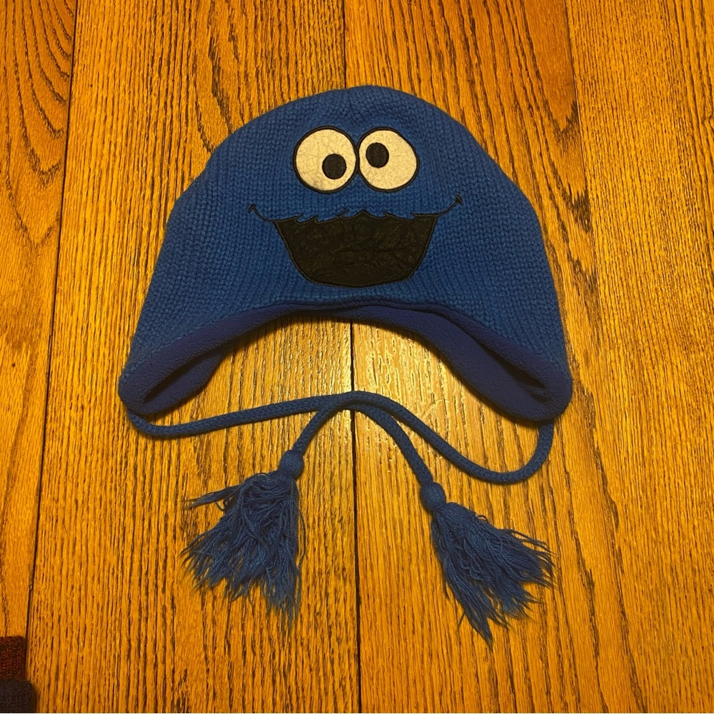 Cookie Monster Ear Flap Beanie | Sesame Street Knit Winter Hat